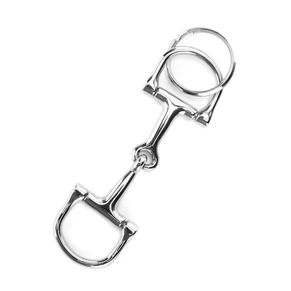 DSformad Snaffle Nyckelring Hållbar Silver DRing ZineAlloy Häst Snaffle Bits Nyckelring