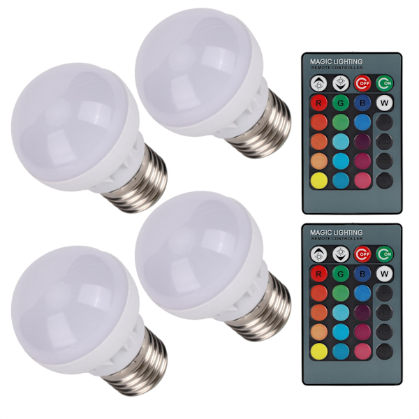 E27 RGB färgskiftande glödlampor 40W LED-lampa med fjärrkontroll för heminredning i sovrummet 85V-265V