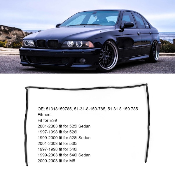 Bakruteforsegling for bakrute, erstatning for bil, 51 31 8 159 785 Passer for E39 525i 530i 540i 528i M5