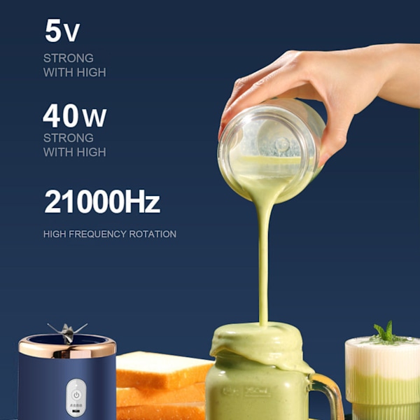 400 ml Kannettava USB-Latautuva Monitoiminen Mehukonekuppi Sähköinen Mehusekoitin