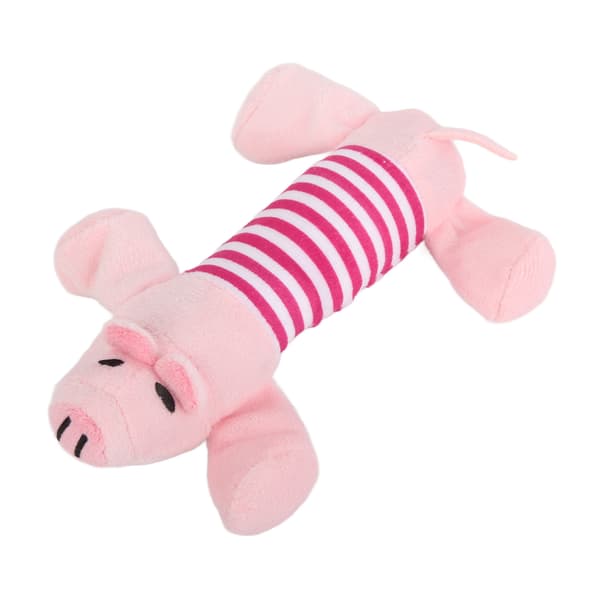 Knirkende rosa grisebamse leketøy for valper