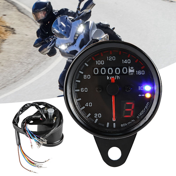 DC12V Universal Moottoripyörän ATV LED-taustavalo Matkamittari Nopeusmittari Mailimittari