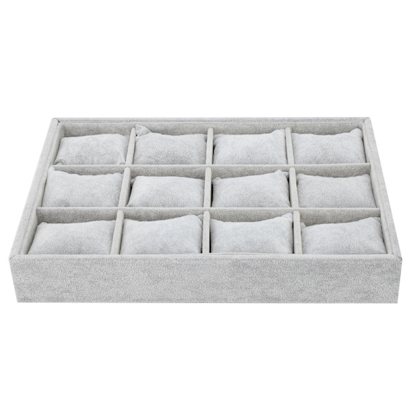 12 rutnät Watch Storage Box Armband Fall Organizer Smycken Display Container med kudde