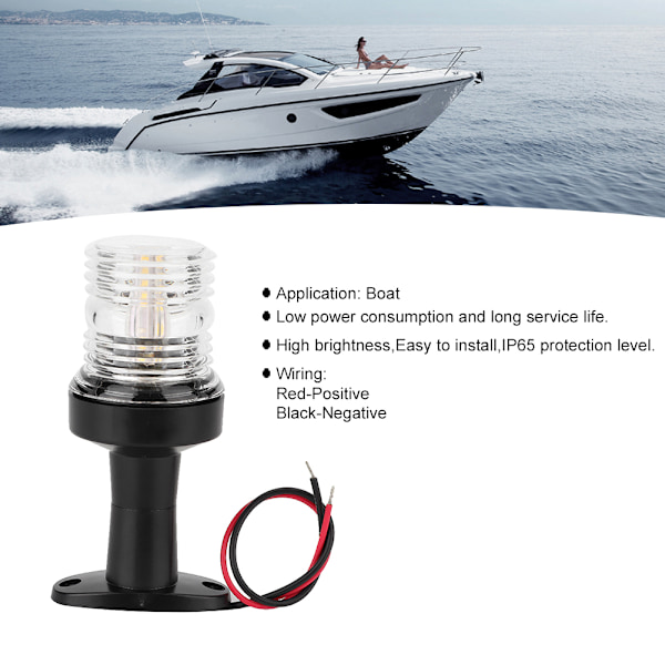Veneen LED-navigointiväylävalo 360° keltainen valo kiinnityksellä