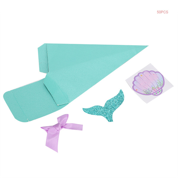 Presentförpackningar Papper Fishtail Form Godispåsar Presentpaket för Bröllopsfest Favors50st