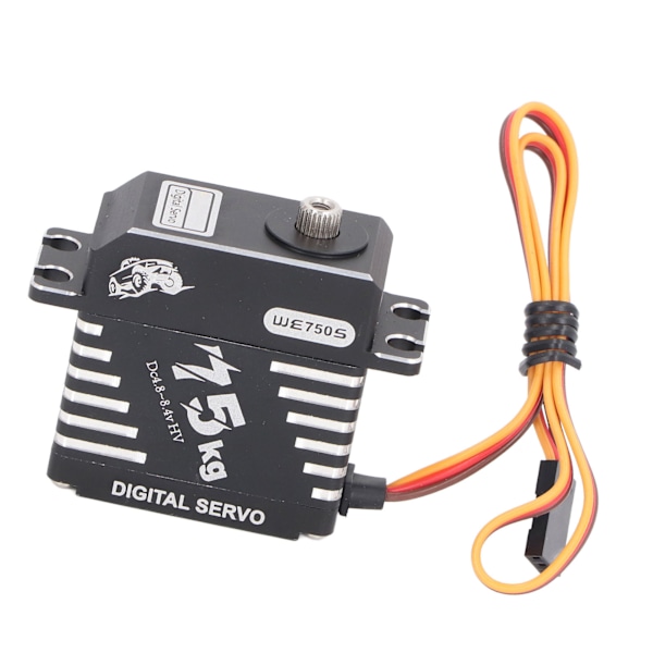 75KG digital styrservo 180 graders kontrollvinkel vattentät fullmetallkugghjulsborstlös servo med 25T servoarm för 1/10 1/8 1/5 RC bilrobot