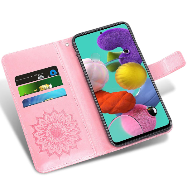 Nahkainen case Samsung Galaxy A51:lle, jossa on Rfid-luottokorttipidike Flip Folio Book Magneettinen Pu phone case cover Samsung A51 case Cellp Black A5 2017