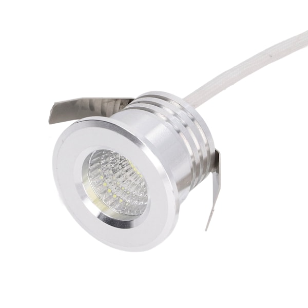 Mini innfelt COB-spotlight Stabil varmespredning LED-innfelt takspotlight 3W Sølv Lamphus AC85‑265V Varmt hvitt lys 3000K