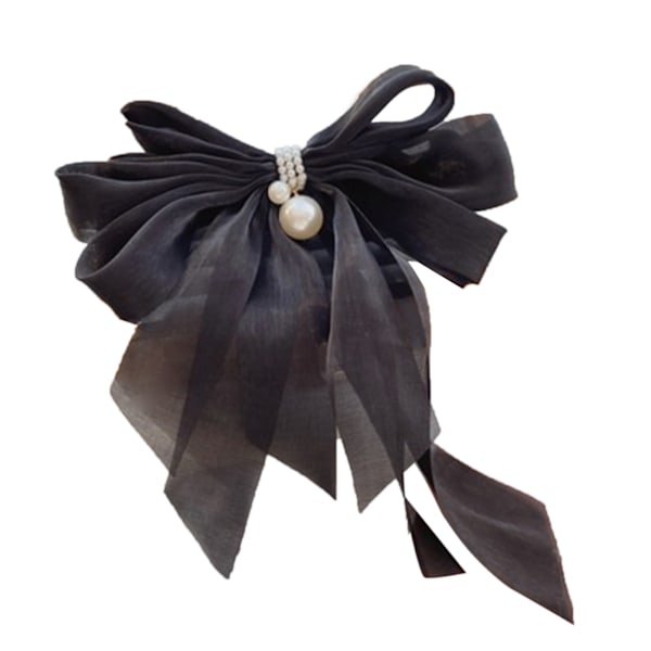 Sløjfe Hårklemme Kvinder Piger Mode Elegant Bowknot Hårtilbehør i Lyse Farver Sort