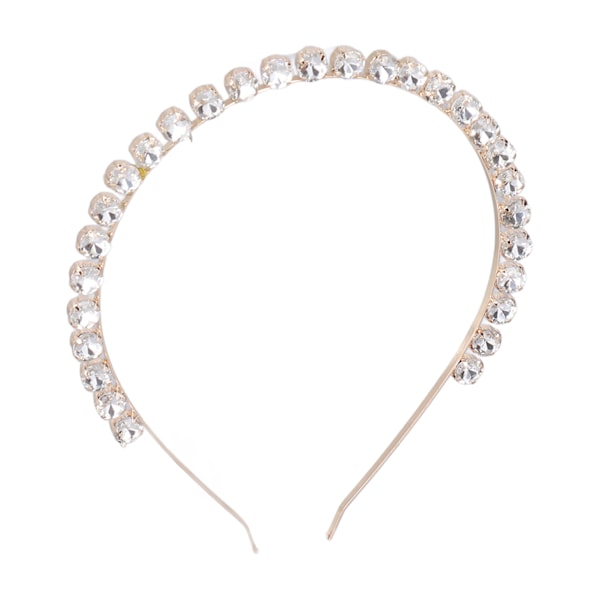 Hårband med strass, elastiskt, justerbart, utsökt, elegant kristallhårband för bröllop, dansfester, fotorekvisita, vit