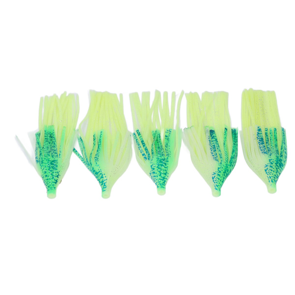 5 stk Blekksprut Myk Agnsfisk Lysende 20cm Tykk PVC Skjørt Fiske Agnsfisk For Fiske Utendørs Grønn