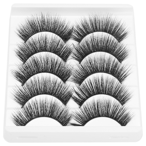 5 par scene makeup Tykke, tette, krøllete falske øyevipper Gjenbrukbare falske øyevipper Set008