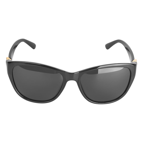 A572 Metal Klassisk Stilfuld Dame UV-beskyttelse Udendørs Kørsel Polariserende Solbriller med Solbrille Lynlås Sort