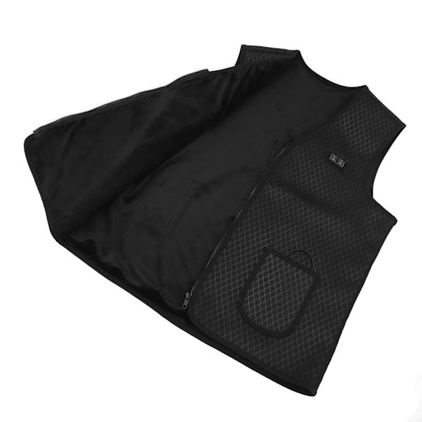Opvarmet Vest med USB-port Sort Dual Control 7 Zone Varme Smart Varmevest til Udendørs Motorcykelcamping M