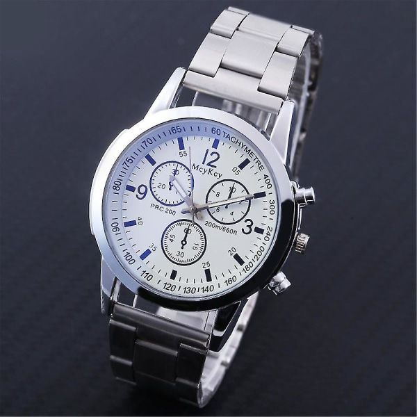 Herreure Business Analog Quartz Watch Klassisk Casual Armbåndsur i rustfrit stål silver watch strap