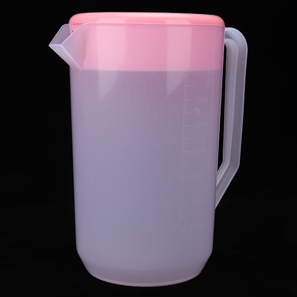 4 000 ml, stor kapacitet, giftfri plastkallvattenflaska (transparent rosa lock)