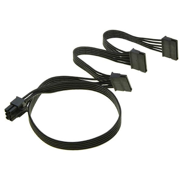 PCIe 6-polet han til 3 SATA-strømkabel til Seasonic Focus-serien Black