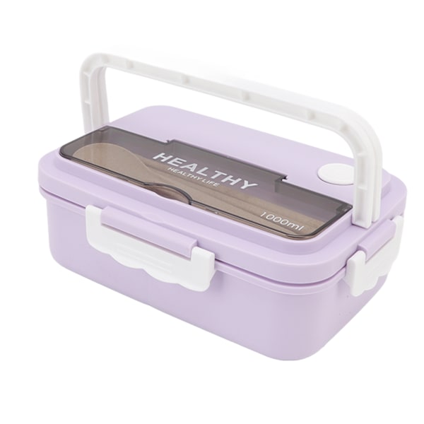 Plast 3-fack Lunchbox 1000ml Mikrovågssäker Bento Box för barn Vuxna Studenter Kontorsarbetare Taro Lila