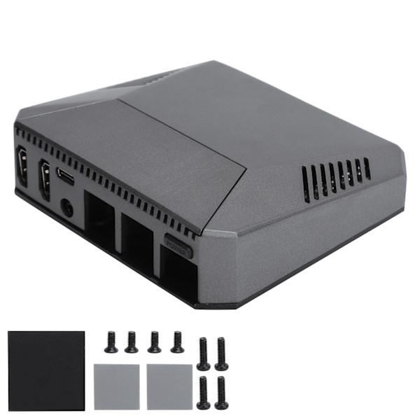 Aluminiumskal för Raspberry Pi 4B med inbyggd fläkt - Skyddande hölje