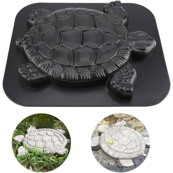 Skildpadde Plaststenform Medium Betonstenforme Trinbræt Haveindkørselsform 40 x 34 x 3,8 cm