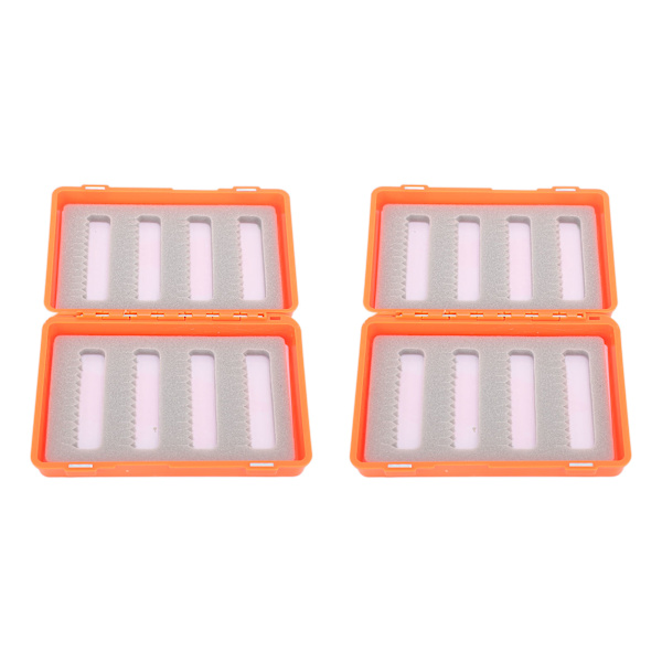 2 stk Fiskefluer Krogboks Orange Plast Flugfiskeri Tilbehørsboks