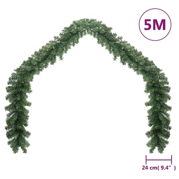 vidaXL Julkrans PVC 5 m Grön green