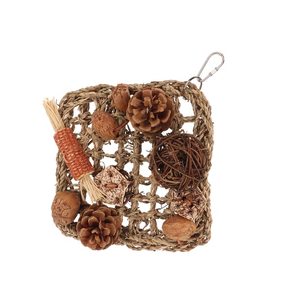 Bird Climbing Net Rattan Ball Pine Cone Corn Cobs Nuts Straw Rope Parrot Woven Net for Parrot Cage Accessories