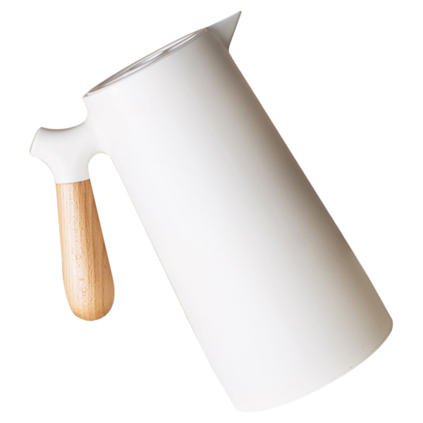 Isolert vakuumkanne for tevann og kaffeglassforing Flere lag for hjemmecamping Hvit 1L