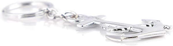 3D Ankare Nyckelring Billogo Metallnyckelring Parnyckelring Silver