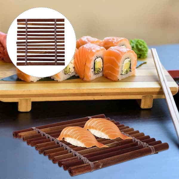 Dekorativt sashimi-bambusark Japansk bambusdekorasjon Kompatibel med sashimi-serveringsfat [LD]