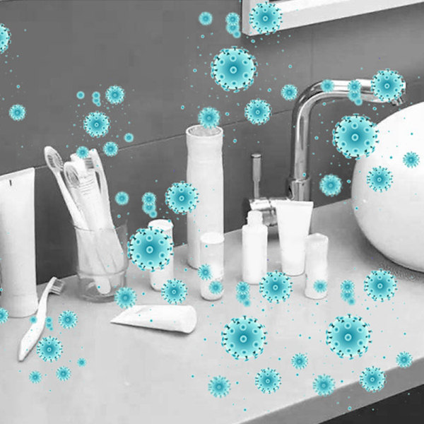 Tandborsthållare Rengöring Väggmonterad Smart Safe UV-tandborstställ med tandkrämsdispenser för badrum vit
