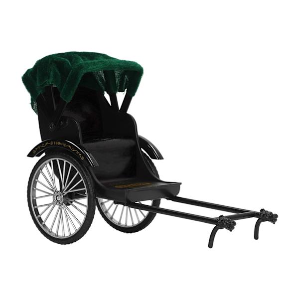 Simuloitu Rickshaw-malli Leikkikalu Metalli Hienovaraiset yksityiskohdat Upea käsityö Jinrikisha-koriste sisustukseen Musta