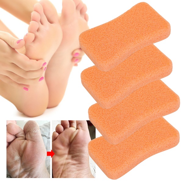 4 st Callus Exfoliate Stone Fötter Skötsel Pimpsten Fötter Hård hud Ta bort Pedikyr ScrubberOrange