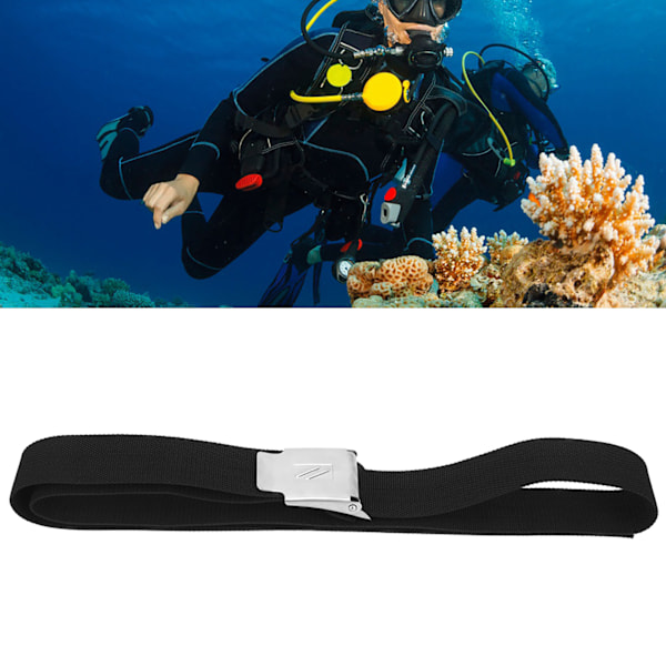 Dykkevektbelte Snorkling Webbing rem midjebånd med justerbart spenne i rustfritt stål for dykkeutstyr
