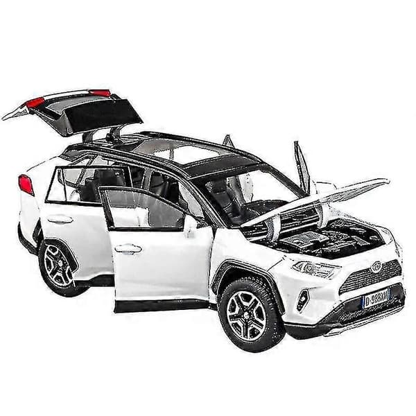 1:32 RAV4 SUV Trykstøbt Legetøjsbilmodel Lyd og Lys Træk tilbage Børnelegetøj Samlerobjekt Fødselsdagsgave[LD]