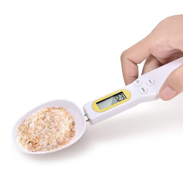 Electronic Spoon Scale White Compact Sensitive High Accuracy Detachable Measuring Spoon Food Scale for Baking