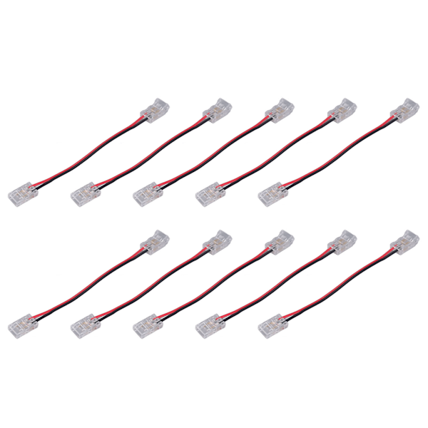 10 stk COB Strip Light Connector Professionel Dobbelt Hoved 8mm 2 Pin Light Strip Connectors til hjemmekontor skole