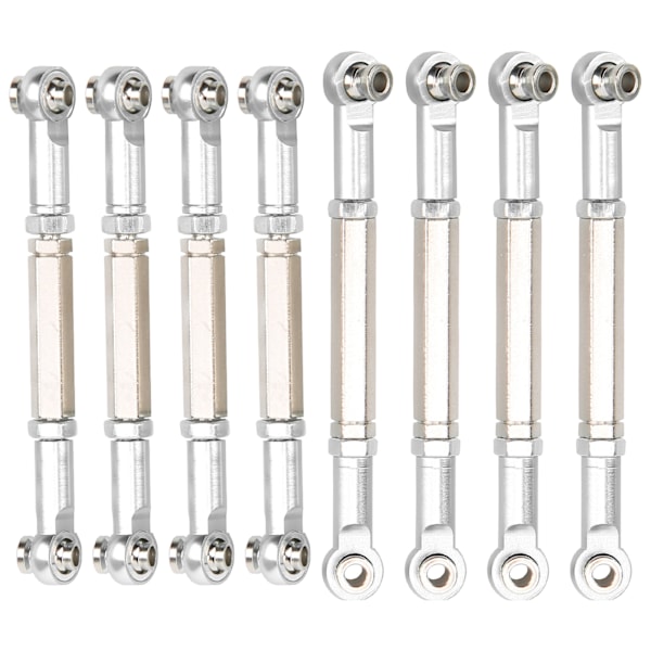 8st uppgradering metall dragstång Styrstång för WPL/MN/Feiyu 1/16 RC BilreservdelarSilver