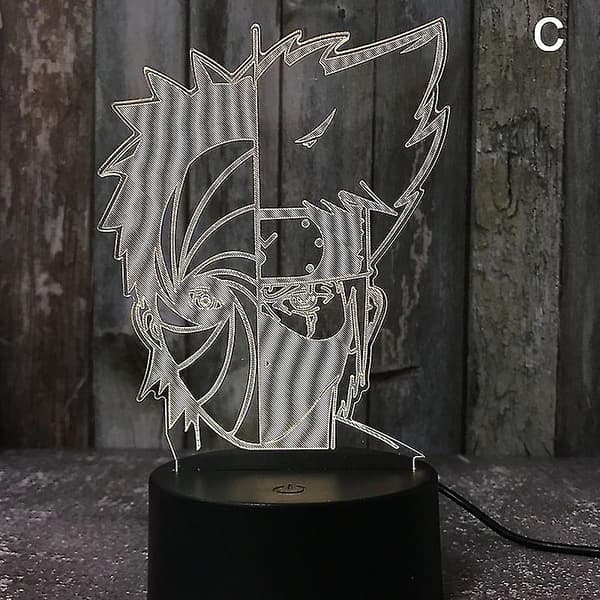 3D Nattlamper Naruto Team Uzumaki Naruto Sasuke Sakura Figur LED Nattlampe G