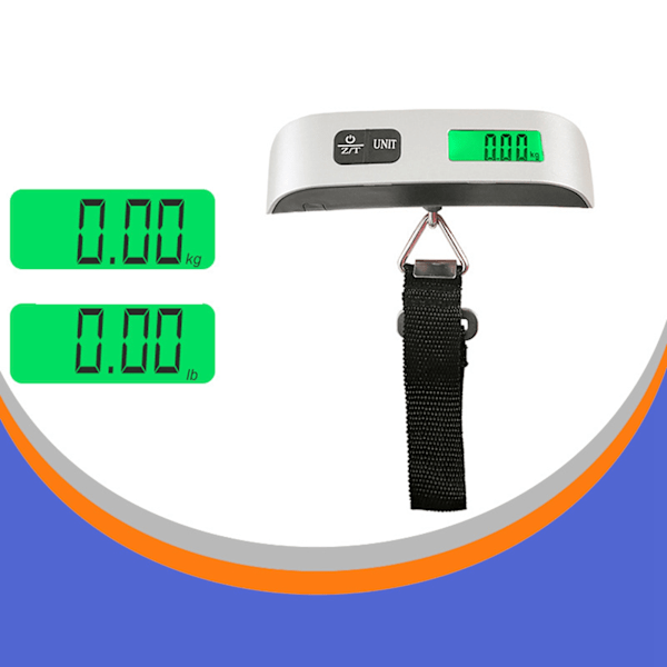 Elektronisk krokvåg Batteridriven LCD stor grönt ljusdisplay 50 kg bärbar elektronisk hängkrok Skala kroktyp