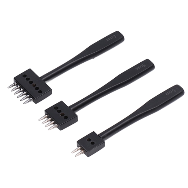 3 kpl Piikkileimasintyökalusetti Nopea lävistys Eri kokoja Erittäin luja Ammattimainen muotoilu DIY Nahkarivileimasin 5 mm