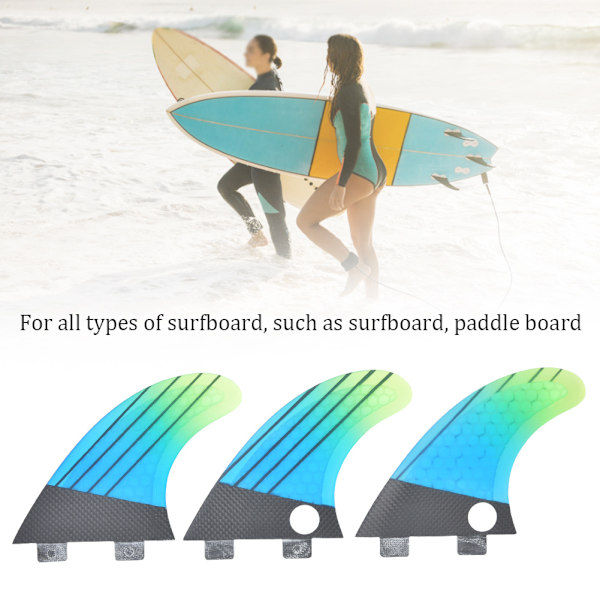 Lasikuitu FCS G5 Tyylikäs sinertävä gradientti surffilaus peräevä Joustava surffivaruste