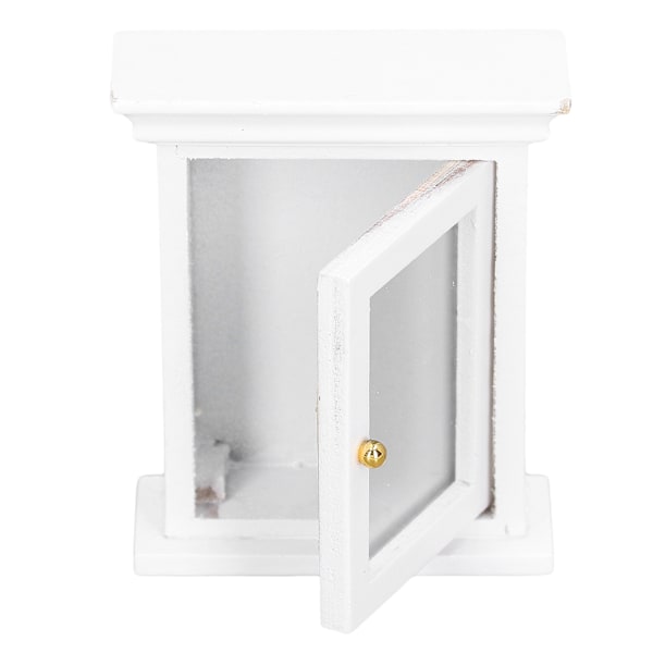 Dockhus Vit Spegelskåp Miniatyr Spegel Vitt Skåp Mini Badrumsmöbler för 1:12 Dockhus