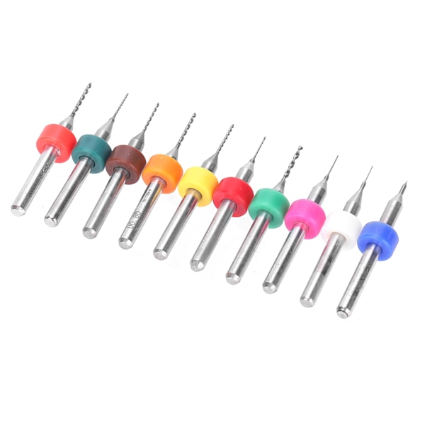 10 stk Micro Twist Bits Legering Tungsten Stål Håndkredsløbs Borrstansværktøj 0,1-1 mm