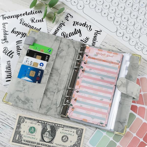 A6 Flipbook Budgetbog Marmoreret notesbog Læder Grey