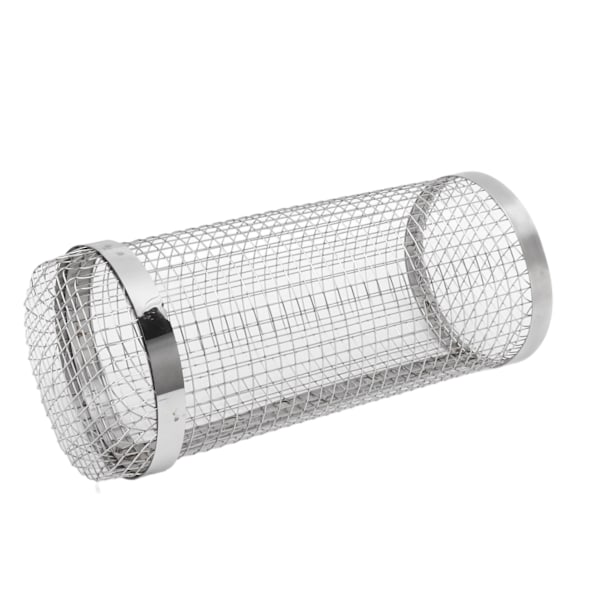 Grillkurv Rustfrit Stål Varmebestandig Rustbeskyttelse BBQ Grillbur med Krog til Campingfest 20cm/7.9in