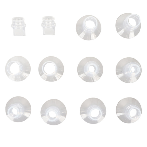 10 kpl Rintapumpun Flanges-Lisäosat Kannettava Rintapumpu Silikoniflanges Henkisääntymäventtiilillä 13 mm 15 mm 17 mm 19 mm 21 mm