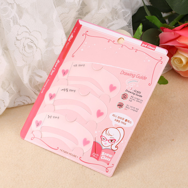 3 stk Sett Magic Eye Brow Class Ritguide Øyenbryn Stencil Card Mall Hjelper