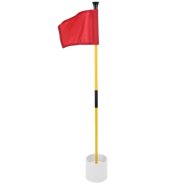 Golfnål Flagghålskoppsæt til miniputtinggreen Flagstick Yard Practice Supplies Bærbar 2-sektion Aftagelig Rød