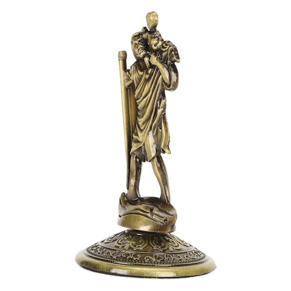 Jesusstaty Olivfärgad 9 cm Hög Stark Legering Stabil Bas Utsökta Detaljer Jesusfigur för Hem Bil Kontor